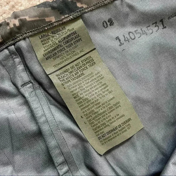 USAF Cold Weather Tiger Stripe Camouflage Trousers Pants L Men SPM1C1-08-D-1041 - Picture 8 of 15